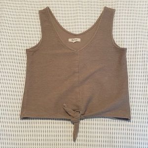 Madewell texture and thread tie-front tank top.